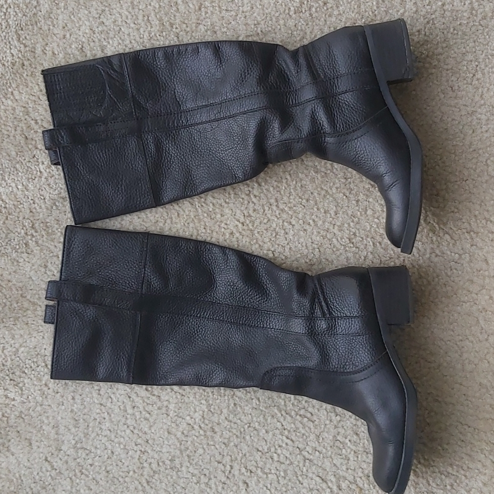 Lucky Brand Black Knee High Boots Top Grain Genuine Leather 7.5